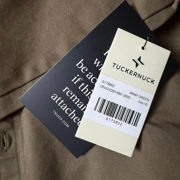 Women's Tuckernuck Army Green Chino Cropped Jasper Button Down Shirt, XS. - Picture 5 of 6